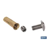 Kit de anclaje de cobertor de piscinas | Compuesto de taco, tornillo y espárrago | Fabricado en latón y acero inoxidable