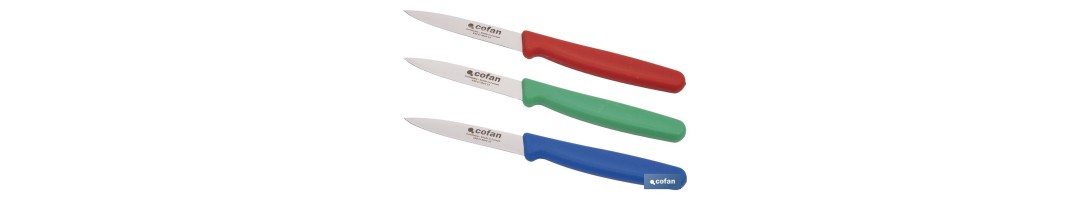 Pack de 3 cuchillos puntilla de acero inoxidable | Mango antideslizante | Apto para lavavajillas