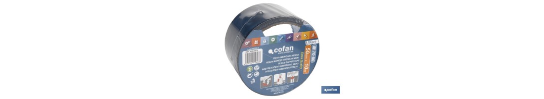Cinta Americana | Color negro | Reforzada con malla de fibra 190 micras | Varias medidas de longitud