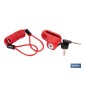 Candado de freno de disco | Cable rojo de 1 metro | Ideal para bicicleta, moto o patinete | Incluye 2 llaves tubulares | Cuerpo