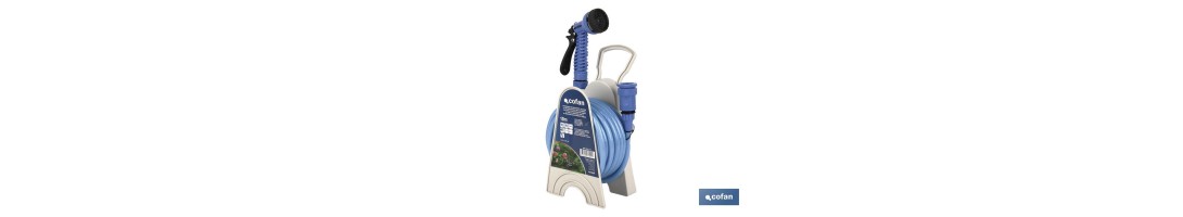 Kit de Manguera de 10 metros + Accesorios | Diámetro 9,5 mm | Ligera y Compacta | Uso Doméstico y de Jardín | Fácil Conexión y 