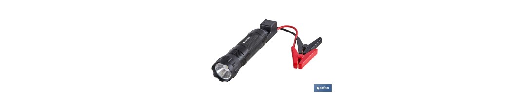 Arrancador portátil de baterías 600 A | Con linterna LED y power bank USB | 330 lúmenes | Adecuado para coches de gasolina hast