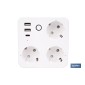 Regleta inteligente WiFi con 3 tomas + 2 puertos USB + 1 puerto USB-C | Conectividad WiFi y Bluetooth | Aplicación: Smart Life 