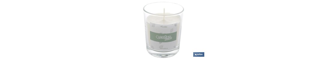 Vela aromática de cera vegetal | Aroma a cedro | Mecha de algodón