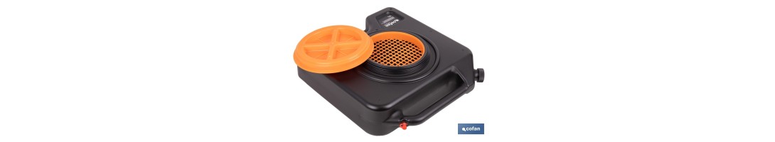 Recogedor de aceite usado | Capacidad: 14 litros | Material: HDPE | Bidón con tapa y filtro