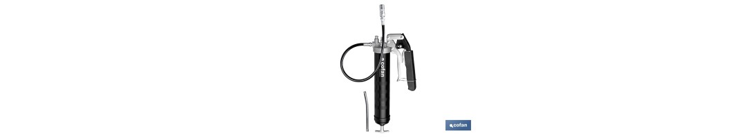 Bomba de engrase dual tipo pistola y palanca | Hasta 7000 PSI | Compatible con cartuchos de grasa de 400 g o carga a granel