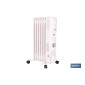 Radiador de aceite con termostato y ventilador | 1500 W + 400 W | 7 elementos | 3 niveles de potencia | Color blanco