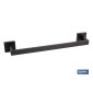Toallero de baño negro mate | Material: acero inoxidable | Diseño cuadrado | Kit de fijación incluido | Medidas: 45 x 8 x 5,5 c
