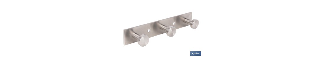 Perchero de pared | Material: acero inoxidable 304 | Acabado: satinado | Disponible con diferentes colgadores