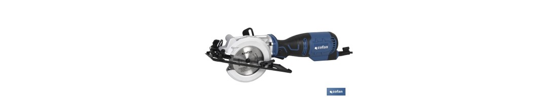Mini sierra circular eléctrica | Para discos Ø115 mm | Corta madera, plásticos y metal blando | Potencia: 705 W