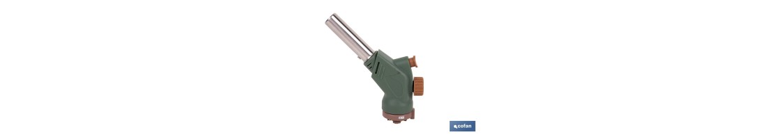 Soplete de gas piezoeléctrico | Potencia: 1,1 kW | Compatible con cartuchos de gas de 220 g | Ideal para cocina, soldadura y br