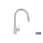 Grifo de cocina extensible giratorio 360° | Material: acero inoxidable 304 | Rociador con 2 funciones | Cartucho cerámico de Ø3