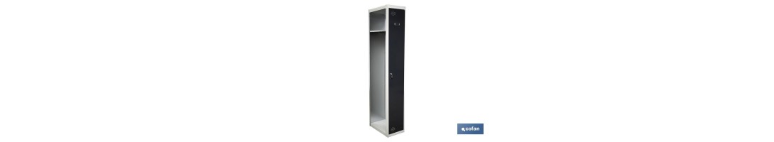 Taquilla de acero adicional de 1 puerta | Color: gris | Medidas: 180 x 30 x 50 cm