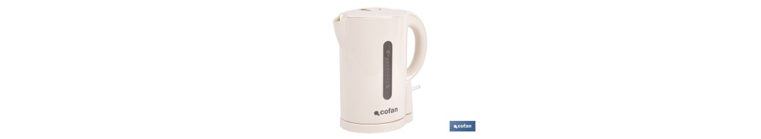 Hervidor eléctrico de agua beige | Capacidad: 1 Litro | Potencia: 1080 W | Hervidor compacto con controlador Strix | Ideal para