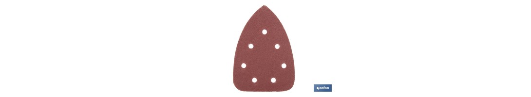 Hojas de lija para lijadora de detalle (Mouse) | Pack de 5 hojas de lija triangulares | Material: óxido de aluminio | Disponibl
