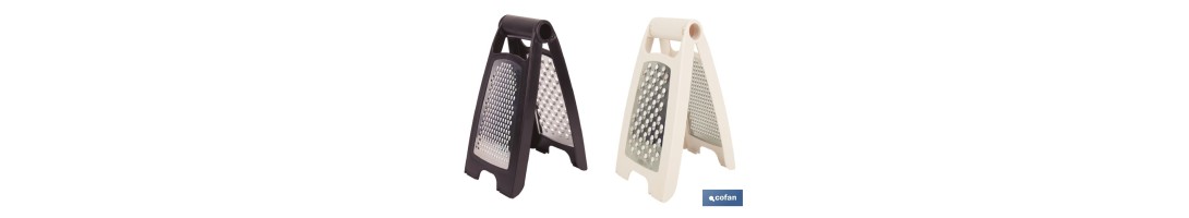 Rallador de cocina plegable con doble lado: fino y grueso | Base antideslizante | Colores aleatorios