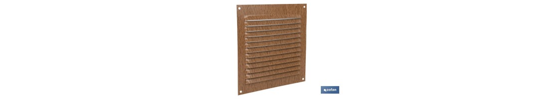 Rejilla de Ventilación | Fabricada en Aluminio Color Madera | Con o Sin Mosquitera