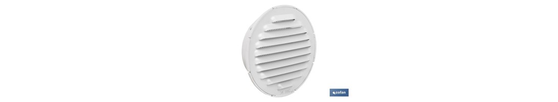 Rejilla de Ventilación para Empotrar a Tubo | Fabricada en Aluminio Blanco | 2 Medidas
