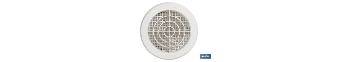 Rejilla de Ventilación para Empotrar a Tubo con Clip | Fabricada en ABS Blanco | Diferentes Diámetros