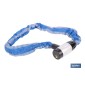 Candado de cadena de acero cementado | Cadena de Ø6 mm y longitud de 90 cm | Funda de nylon azul | Incluye 2 llaves de segurida