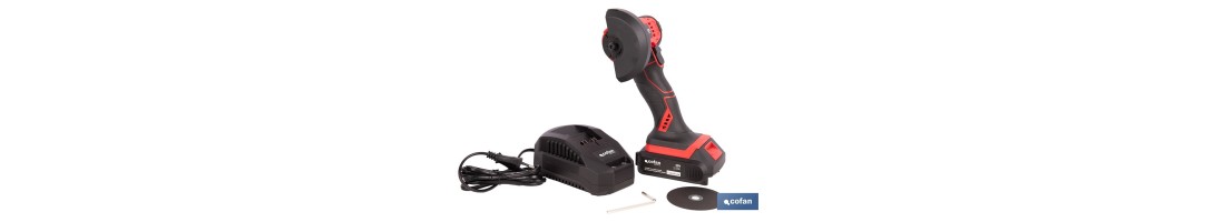 Mini amoladora a batería | 19.500 rpm | Para discos 76 mm | Empuñadura ergonómica | Disponible con y sin batería y cargador