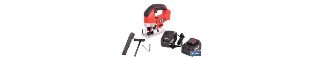 Sierra de calar a batería con motor brushless | Velocidad variable | Acción pendular | Disponible con y sin batería y cargador