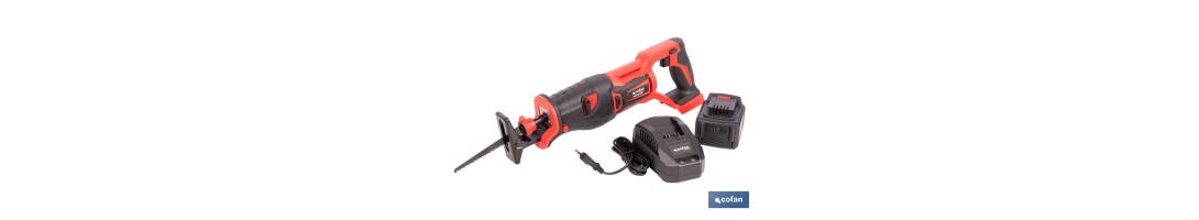 Sierra de sable a batería con motor brushless | Potencia: 20 V | Velocidad variable | Corte en madera y metal | Disponible con