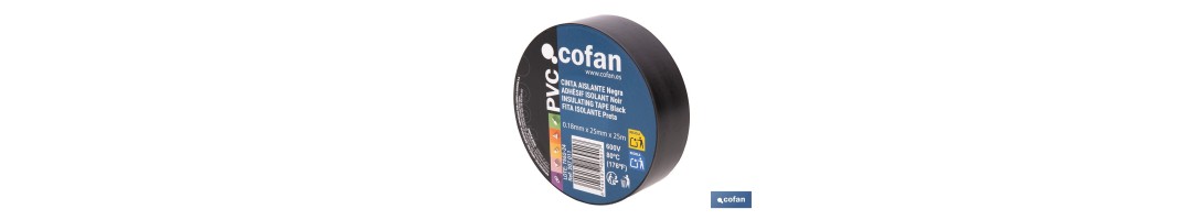 Cinta aislante negra de PVC 180 micras de alta resistencia eléctrica y térmica | Ideal para cables, automoción y bricolaje