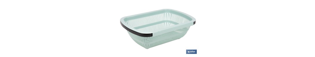 Escurridor rectangular extensible | Lava y escurre alimentos sobre el fregadero | Disponible en diferentes colores