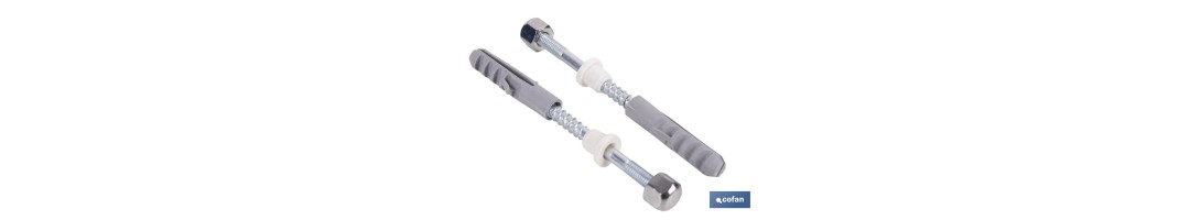 Kit de fijación para el inodoro o bidé | Conjunto de 2 espárragos, tapones y tacos | Disponible en diferentes acabados