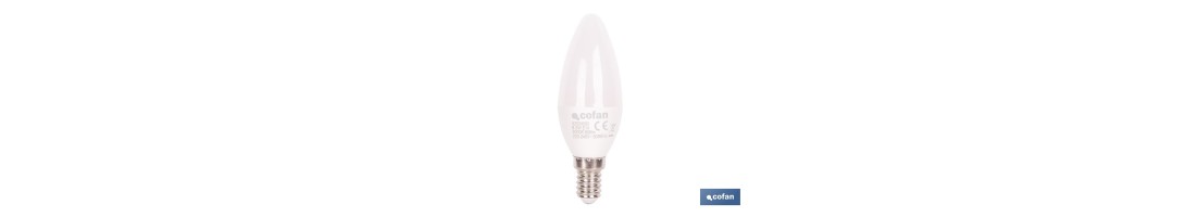 Bombillas LED vela con rosca fina E14, 6,5 W y 806 lúmenes | Ahorro de energía y larga duración 15.000 h de vida | Disponibles 