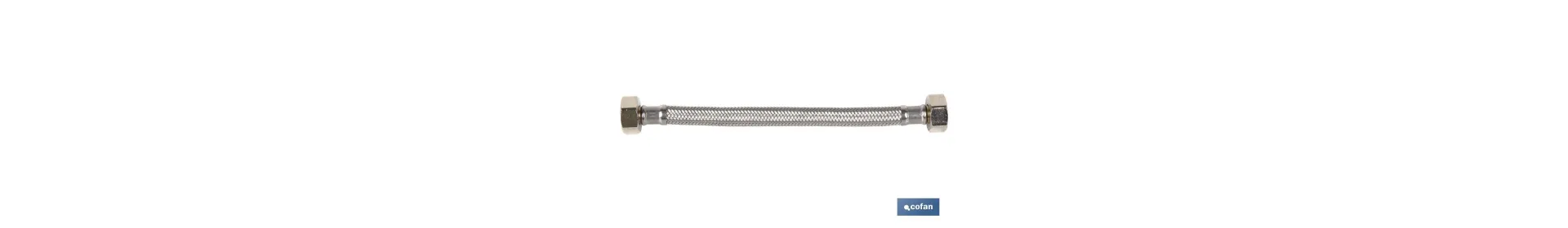 Conexión Flexible | Hembra/Hembra | Acero Inoxidable | H 1/2- H 3/8 | 40 cm de Longitud | Para lavabo, grifo y cocina