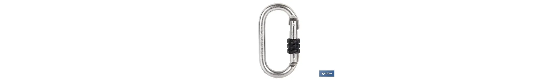Mosquetón de seguridad | Con Roscado seguro | Resistencia 25kN | EN 362 |  Clase B I Cat lll