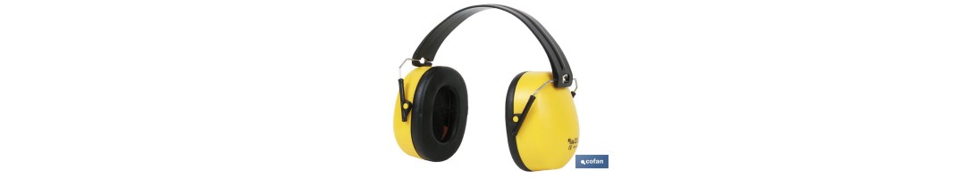 Auriculares de Protección | Antirruido | Color Amarillo | Fabricado en ABS y Poliestireno | Con Blíster o Sin Blíster