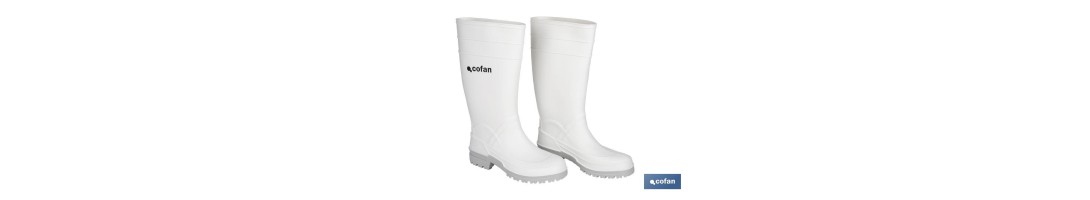 Bota de Agua | Alta | Fabricada en PVC | Color Blanco | Suela Antideslizante y Resistente a la Abrasión