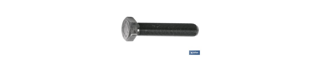 Tornillo con cabeza hexagonal SAE DIN-933 | Rosca total | Clase 8.8 negro | Medidas desde 1/4 hasta 1