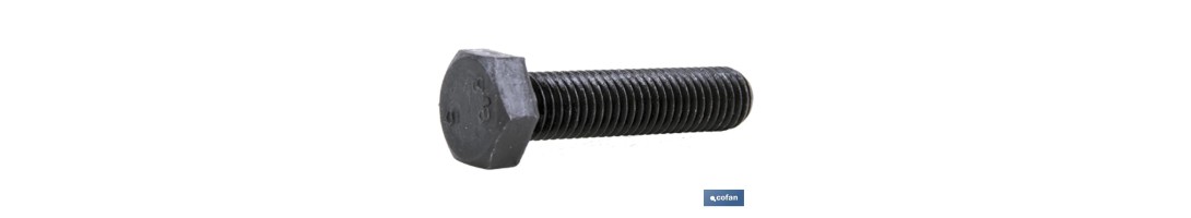 Tornillo con cabeza hexagonal Whitworth (UNC) DIN-933 | Rosca tota | Clase 8.8 negro | Medidas desde 1/4 hasta 1