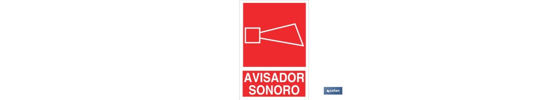 Señal Avisador sonoro Pictograma + Texto