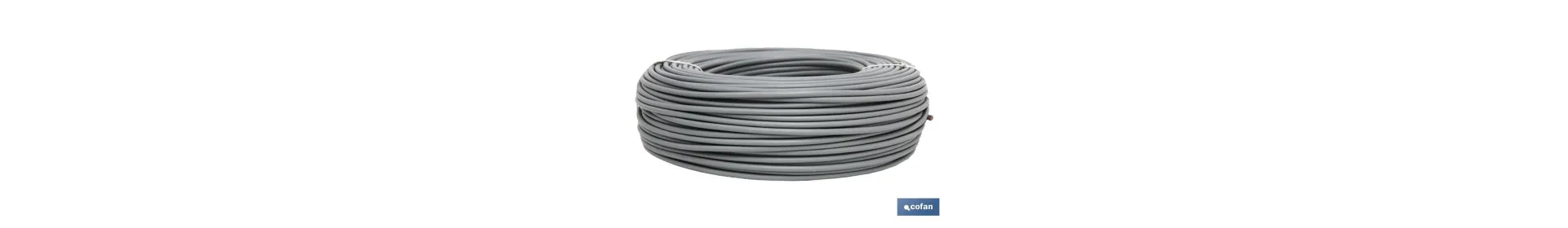 Rollo Cable Eléctrico H07V-K de 100 m | Sección de cable de varias medidas | Color: Gris