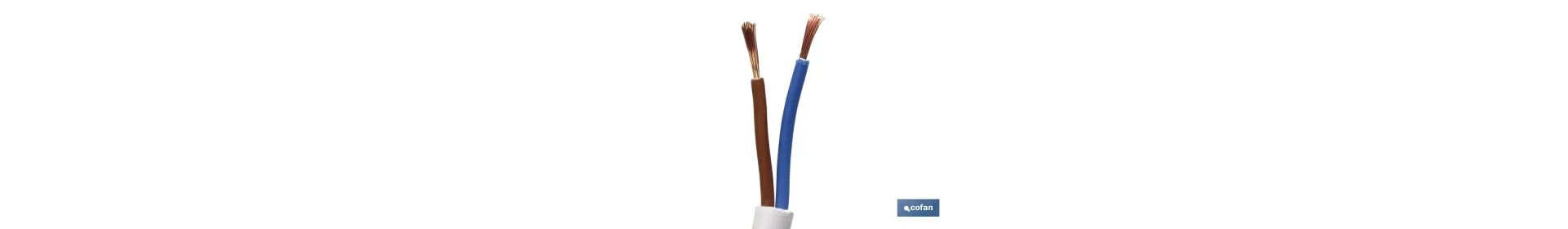 Rollo Cable Eléctrico de 100 m | PVC H05VV-F | Sección 2 x 1 mm2 | Color Blanco