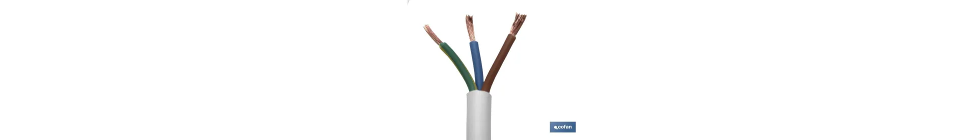 Rollo Cable Eléctrico de 100 m | PVC H05VV-F | Sección 3 x 1 mm2 | Color Blanco