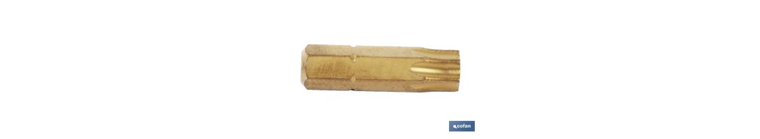 Punta para atornillador | Fabricado en Titanio | Modelo 1/4 Torx | Longitud 25 mm