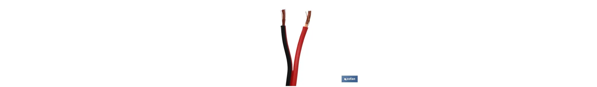 Rollo Cable Eléctrico de 100 m | Paralelo | Sección de cable en dos Medidas | Color Negro y Rojo
