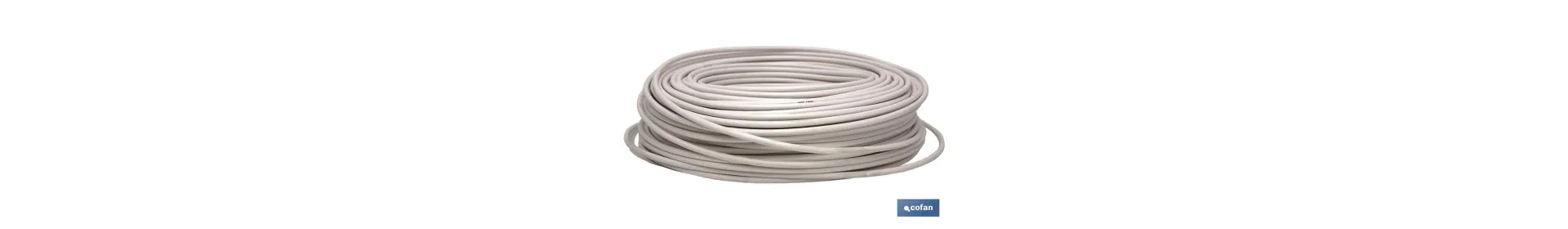 Rollo de cable de Antena TV- Satélite-TDT | Color blanco | Longitud 100 metros