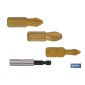 Kit de puntas de Titanio 1/4 PH para atornillar y adaptador | Contenido 3 puntas Phillips y un adaptador