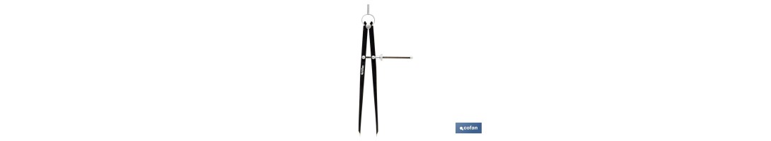 Compás de puntas con muelle | Medidas desde 150 mm hasta 300 mm | Tuerca de ajuste rápido