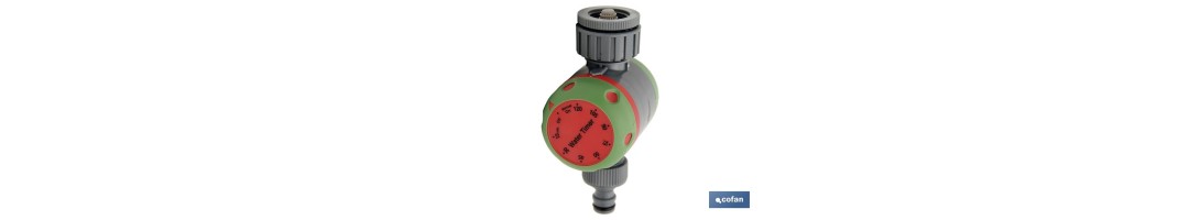 Sincronizador de riego mecánico | Incluye programador de 120 minutos | Apto para jardín | Material de polipropileno