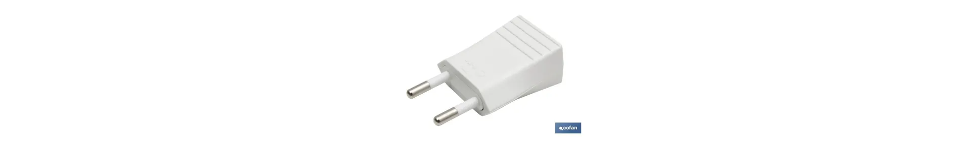 Clavija Bipolar de espiga | 10 A - 250 V | Color Blanco