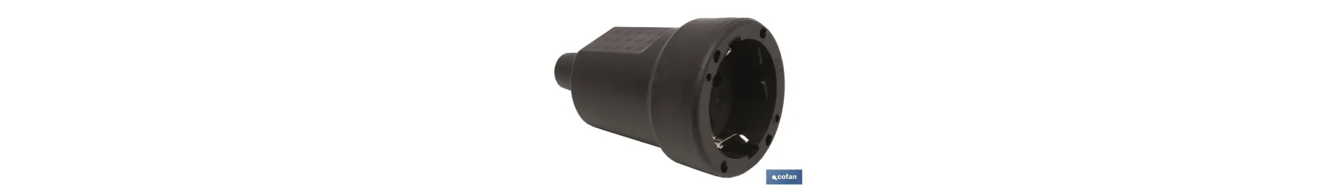Base enchufe aérea Plug de goma | 16 A - 250 V | Color Negro