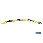 Cadena de polipropileno | Color: amarillo y negro | Rollos de 30 metros | Eslabón de 8 mm
